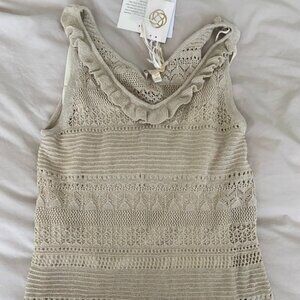 sleeveless Etcetera blouse prosecco color